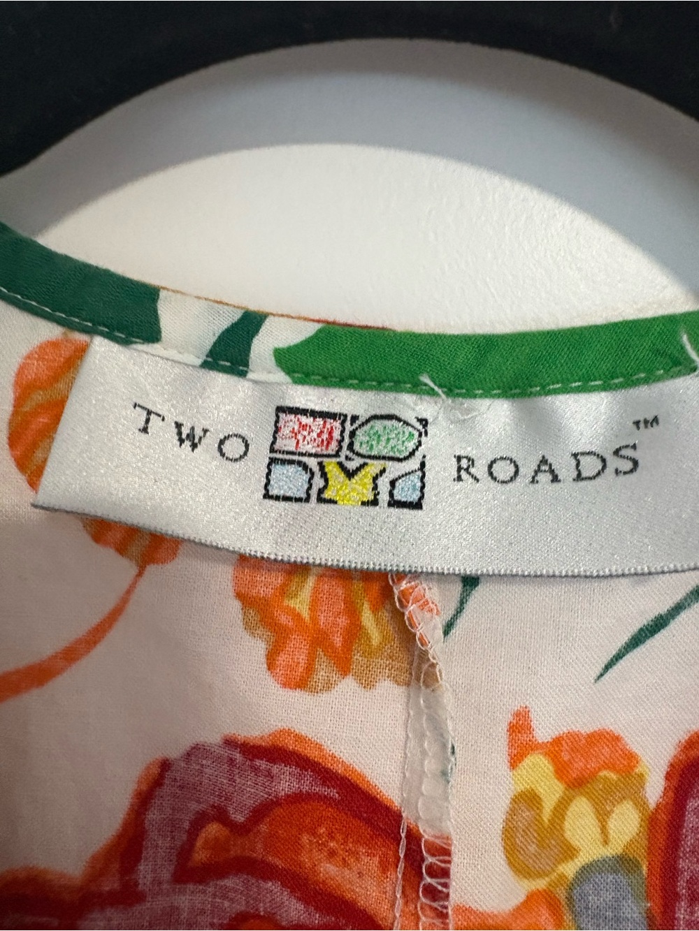 Vintage Two Roads Cotton‎ Floral Button-Front Sleeveless Top Vest Size Medium - Picture 5 of 10